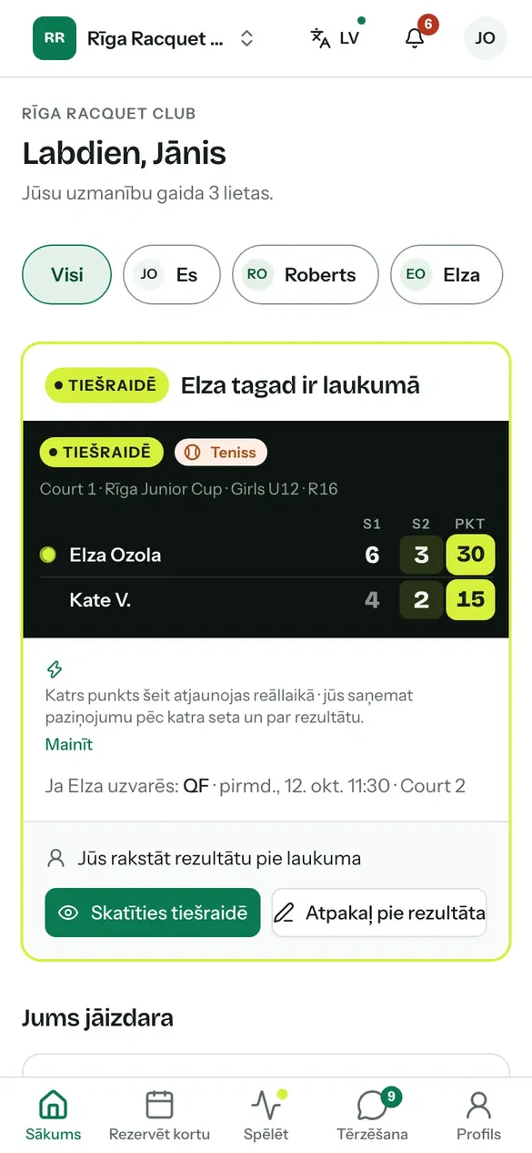 Ģimenes pārskats telefonā